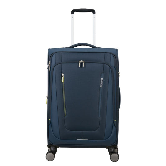 American Tourister Wanderlite Spinner M - Uitbreidbaar 73/81 liter - 68x43x29/32 cm - dark navy