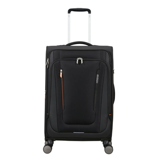 American Tourister Wanderlite Spinner M - Uitbreidbaar 73/81 liter - 68x43x29/32 cm - shadow black
