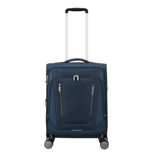American Tourister Wanderlite Handbagage Spinner S - Uitbreidbaar 45/49.5 liter - 55x40x25 cm - dark navy