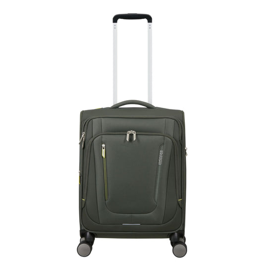 American Tourister Wanderlite Handbagage Spinner S - Uitbreidbaar 45/49.5 liter - 55x40x25 cm - dark khaki