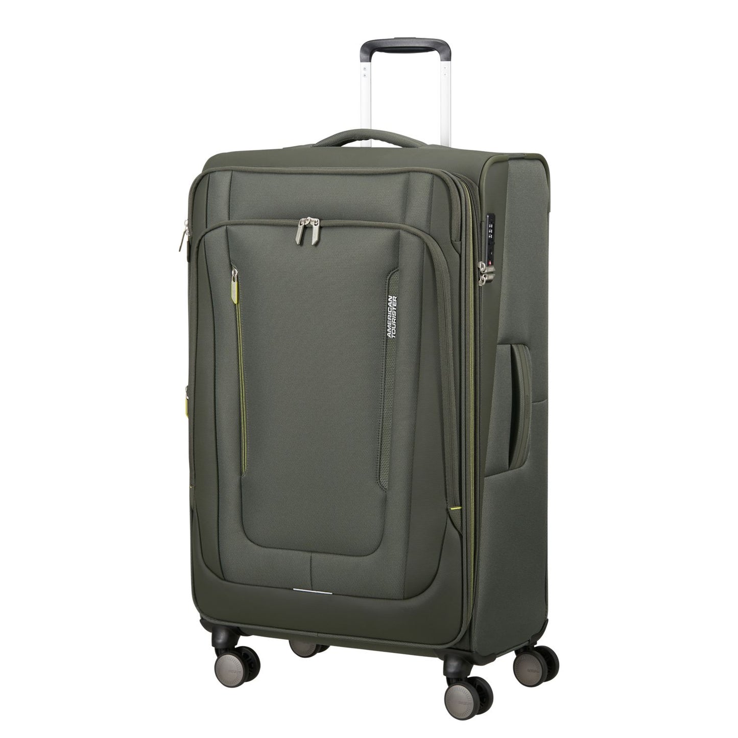 American Tourister Wanderlite Spinner L - Uitbreidbaar 108/123 liter - 79x48x31/34 cm - dark khaki