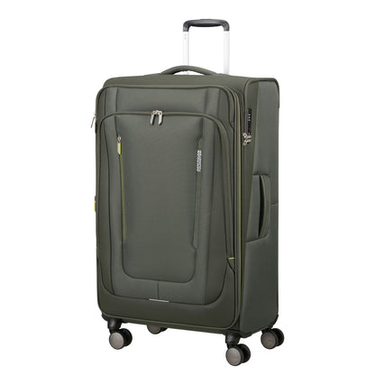 American Tourister Wanderlite Spinner L - Uitbreidbaar 108/123 liter - 79x48x31/34 cm - dark khaki