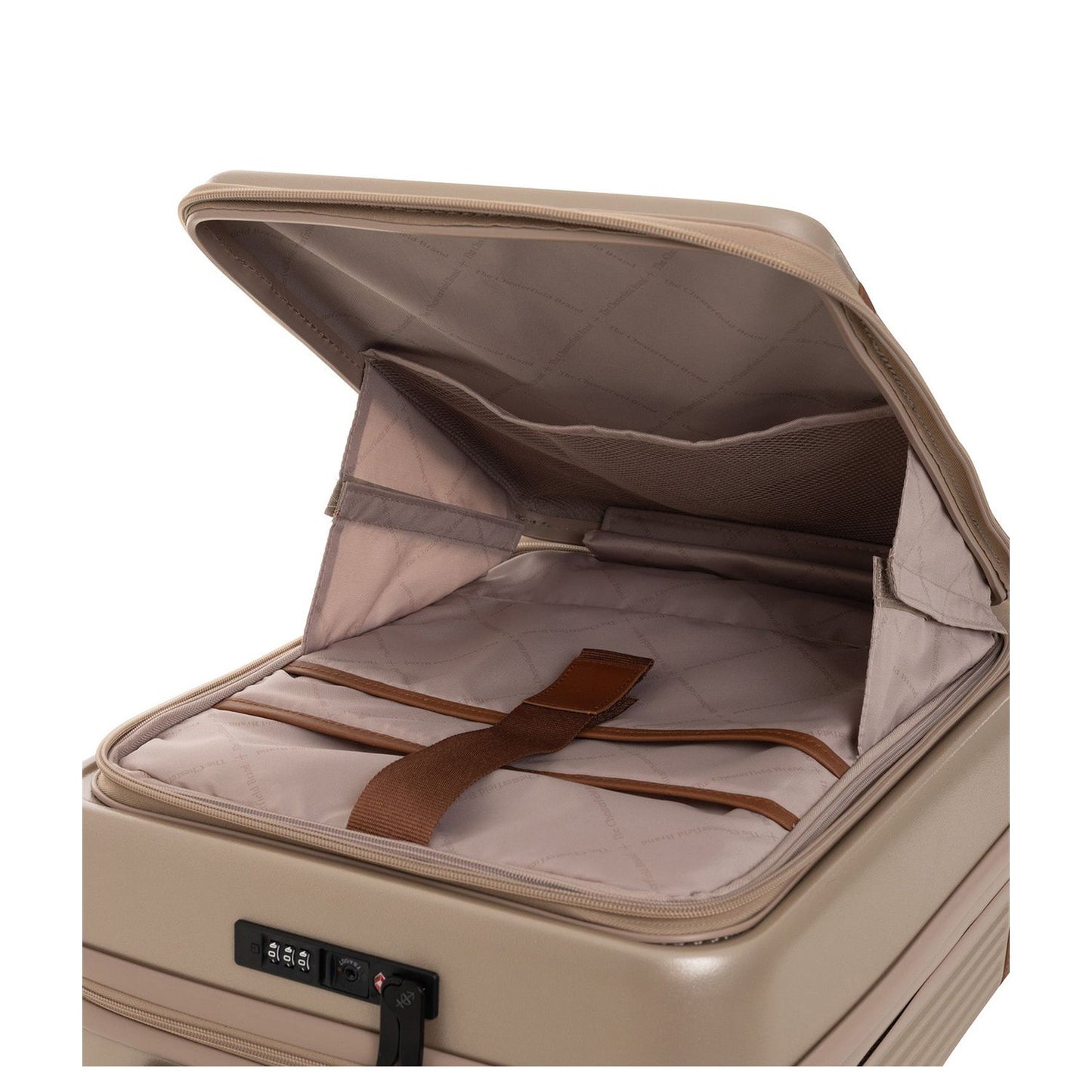 The Chesterfield Brand Zuna Handbagage Spinner 55 cm Laptop Voorvak - 44 liter - 55x36x23 cm - champagne