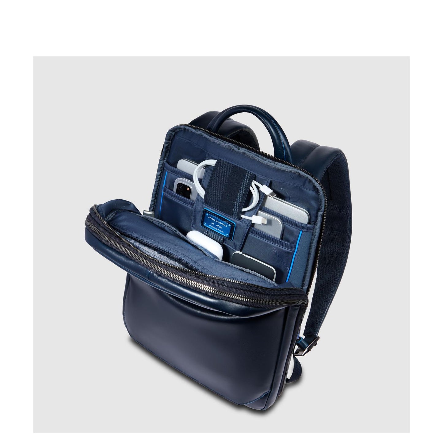 Piquadro Blue Square Laptop Backpack 14"  dark blue