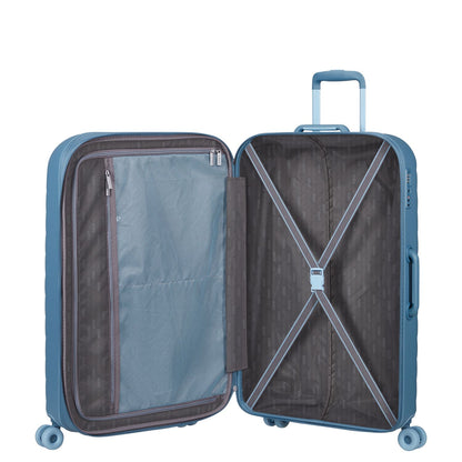 American Tourister Neovibe Spinner 78 cm - Uitbreidbaar 96/106 liter - 77x51x30/33 cm - steel blue
