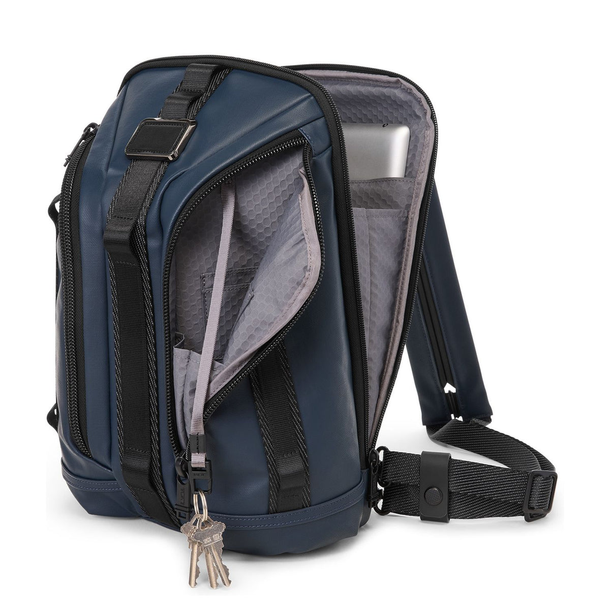 TUMI Alpha Bravo Slingbag navy coated canvas