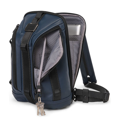 TUMI Alpha Bravo Slingbag navy coated canvas