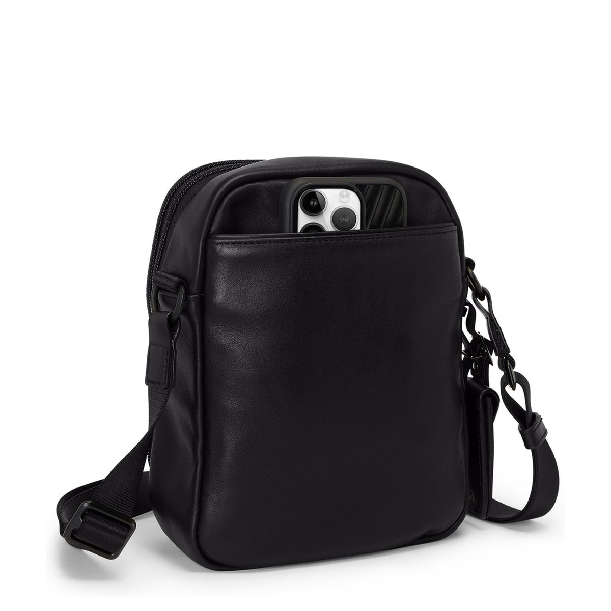 TUMI Alpha Leren Crossbody Schoudertas S zwart