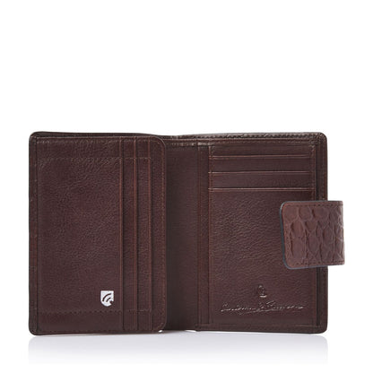 Castelijn & Beerens Croco Damesportemonnee - voor 6 pasjes - met RFID bescherming - mocca