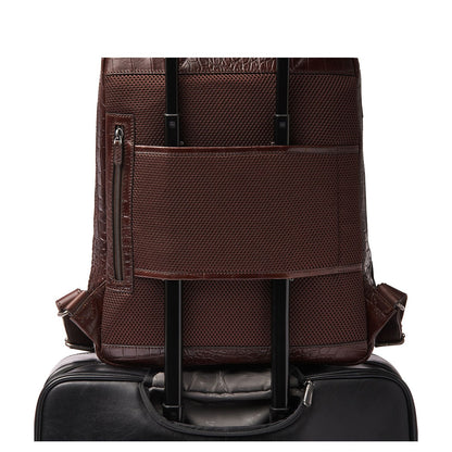 Castelijn & Beerens Croco Emma Laptop Rugzak - 15.6" laptopvak - met RFID bescherming - mocca