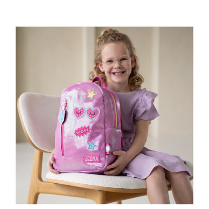 Zebra Trends Lily Kinderrugzak voor meisjes - met borstriem - glamour