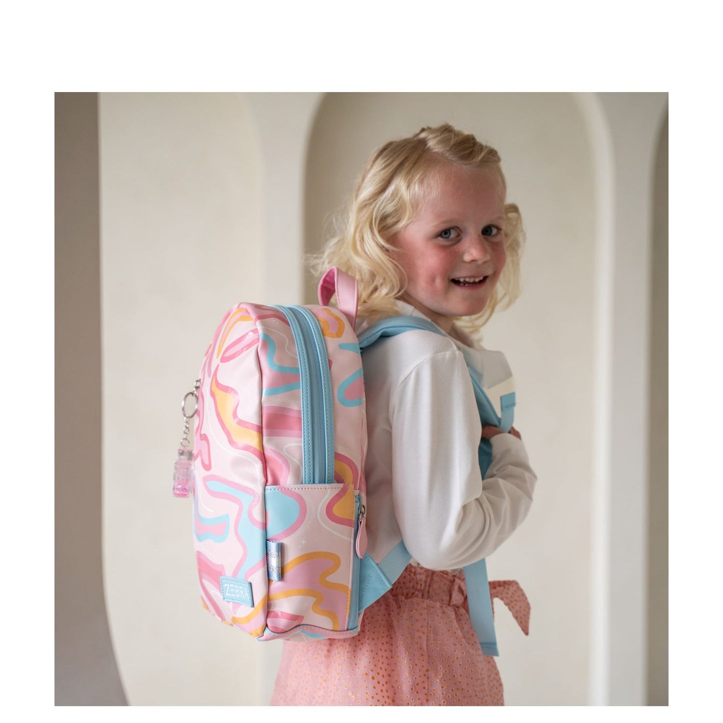 Zebra Trends Lily Kinderrugzak voor meisjes - met borstriem - pastel