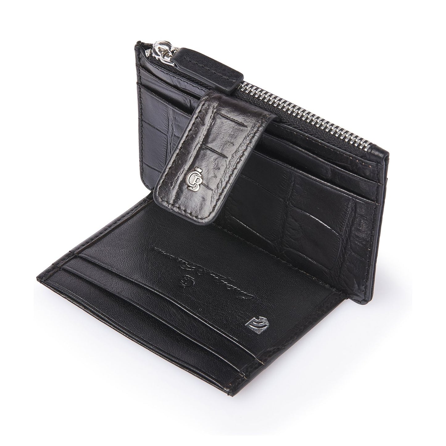 Castelijn & Beerens Croco Mini Portemonnee - voor 7 pasjes - met RFID bescherming - zwart