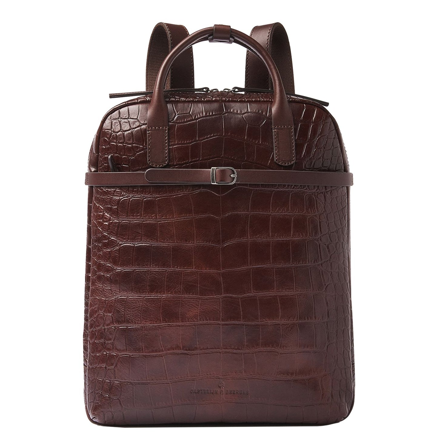Castelijn & Beerens Croco Emma Laptop Rugzak - 15.6" laptopvak - met RFID bescherming - mocca