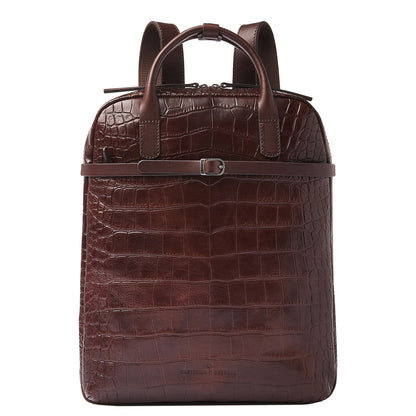 Castelijn & Beerens Croco Emma Laptop Rugzak - 15.6" laptopvak - met RFID bescherming - mocca