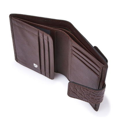 Castelijn & Beerens Croco Damesportemonnee - voor 6 pasjes - met RFID bescherming - mocca