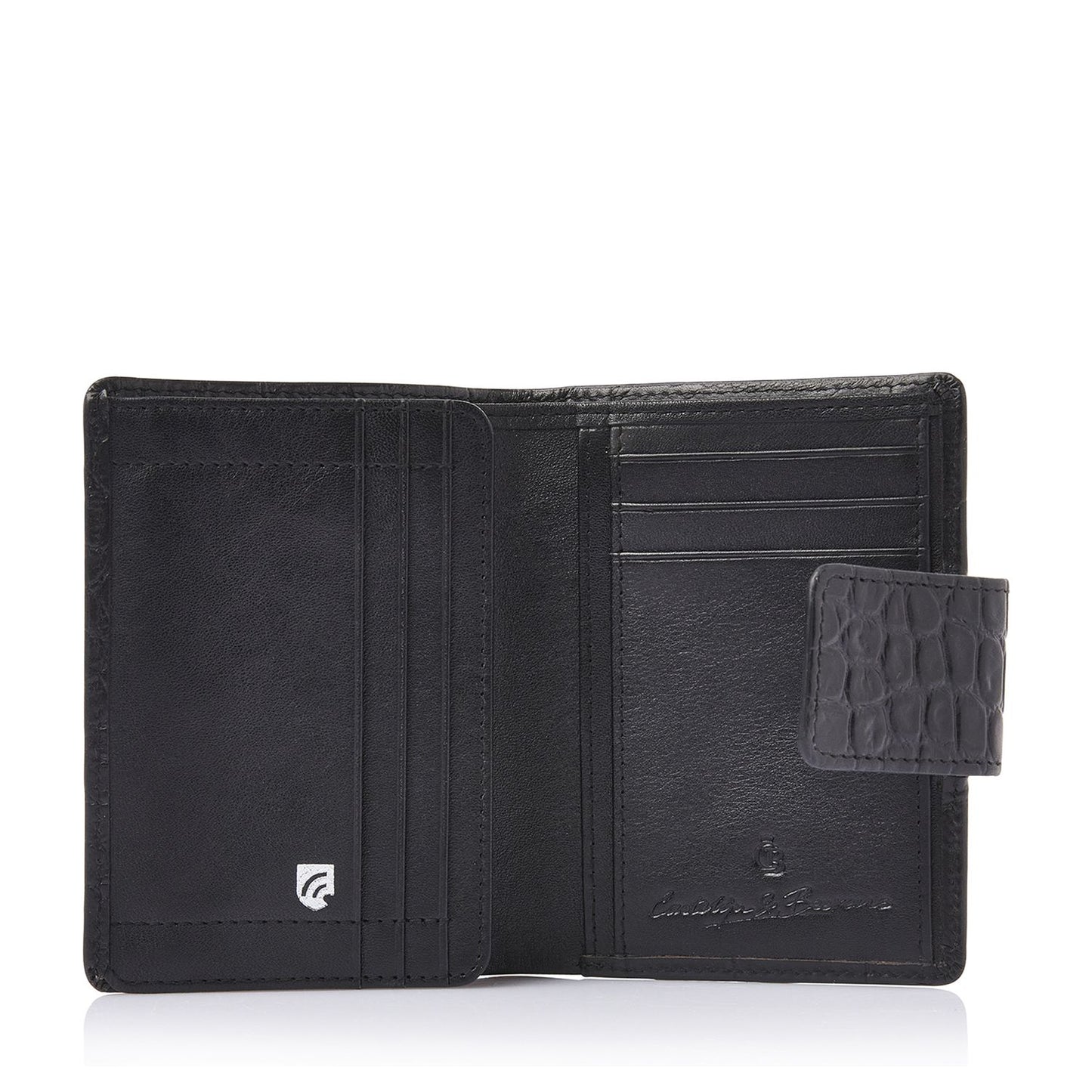 Castelijn & Beerens Croco Damesportemonnee - voor 6 pasjes - met RFID bescherming - zwart
