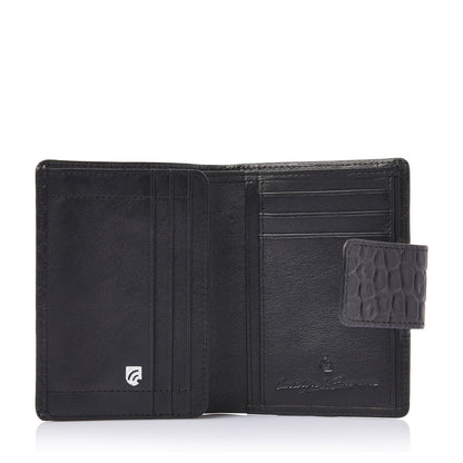 Castelijn & Beerens Croco Damesportemonnee - voor 6 pasjes - met RFID bescherming - zwart