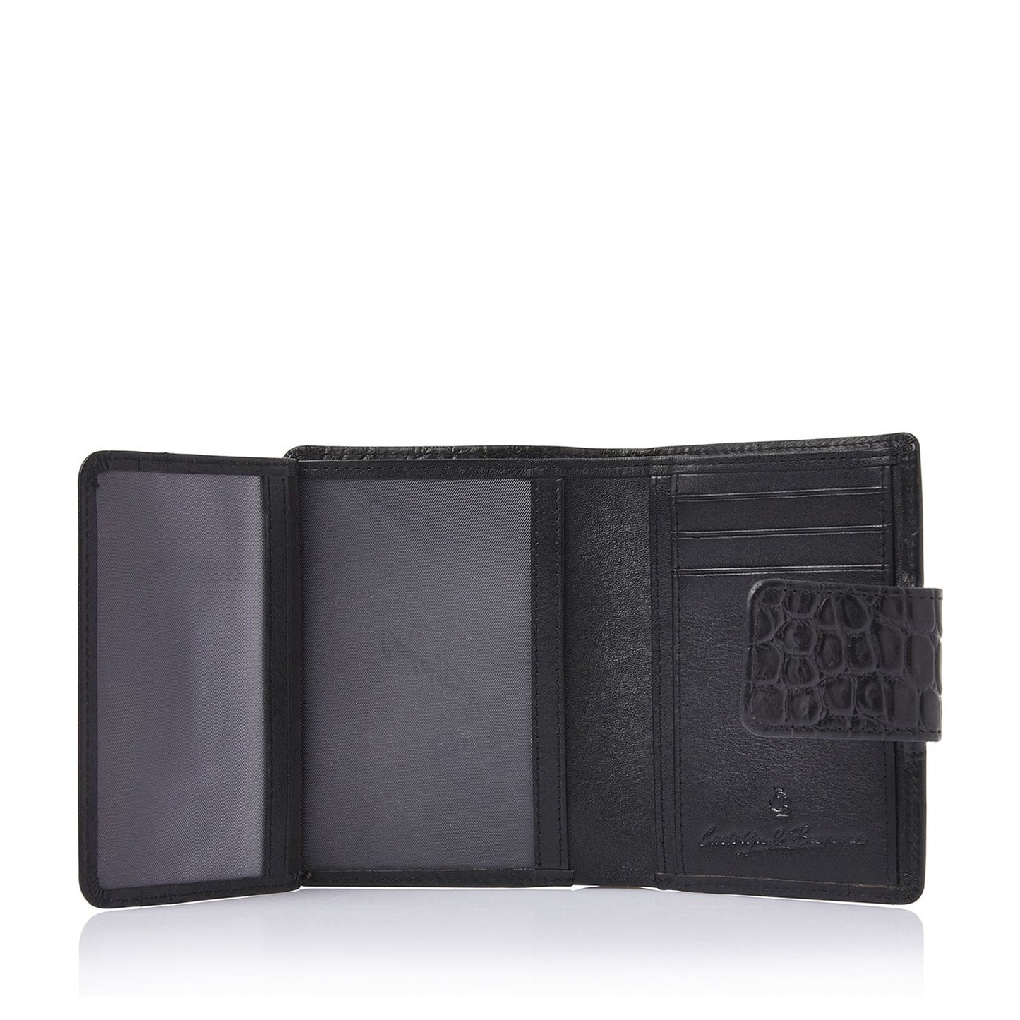 Castelijn & Beerens Croco Damesportemonnee - voor 6 pasjes - met RFID bescherming - zwart
