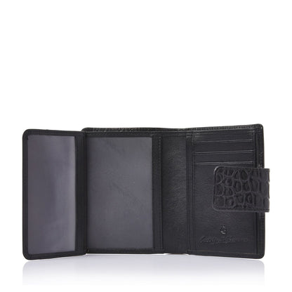 Castelijn & Beerens Croco Damesportemonnee - voor 6 pasjes - met RFID bescherming - zwart