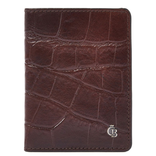 Castelijn & Beerens Croco Creditcard Etui - voor 6 pasjes - met RFID bescherming - mocca