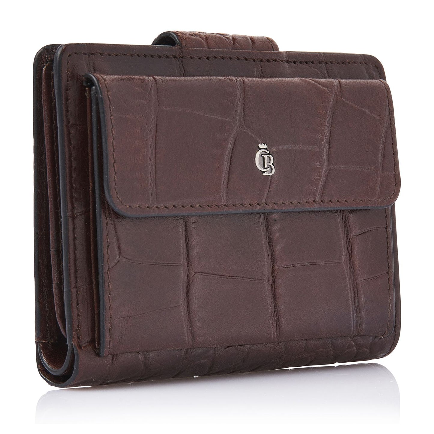 Castelijn & Beerens Croco Damesportemonnee - voor 6 pasjes - met RFID bescherming - mocca