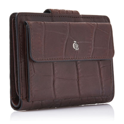 Castelijn & Beerens Croco Damesportemonnee - voor 6 pasjes - met RFID bescherming - mocca