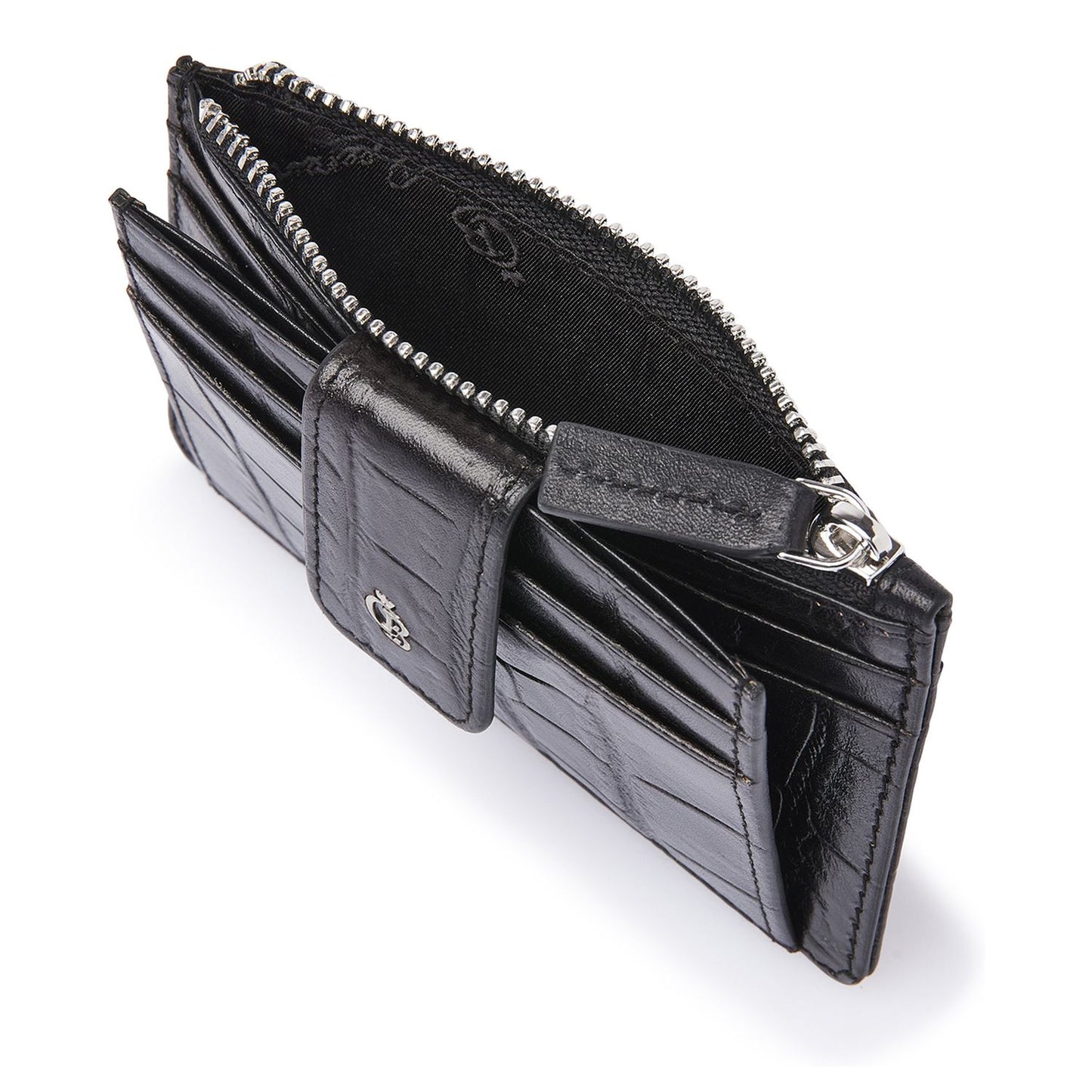 Castelijn & Beerens Croco Mini Portemonnee - voor 7 pasjes - met RFID bescherming - zwart
