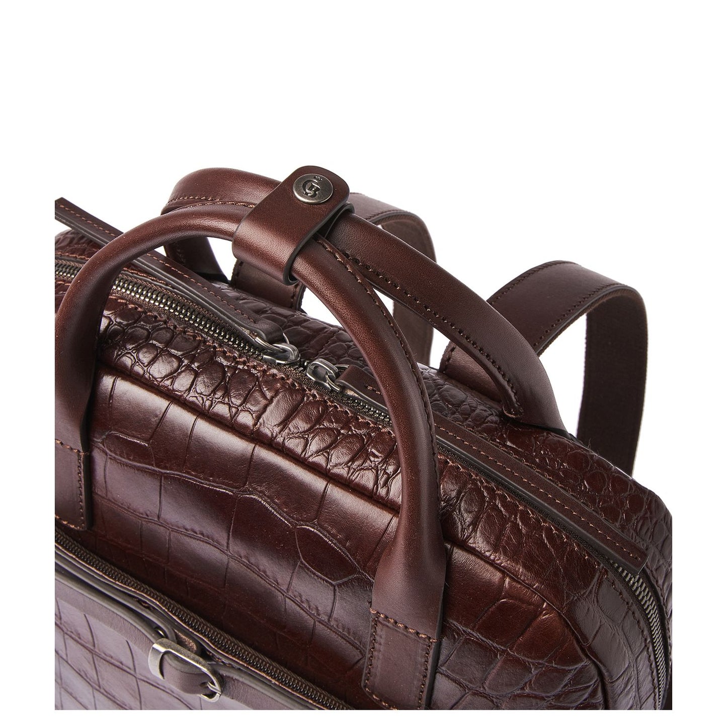 Castelijn & Beerens Croco Emma Laptop Rugzak - 15.6" laptopvak - met RFID bescherming - mocca
