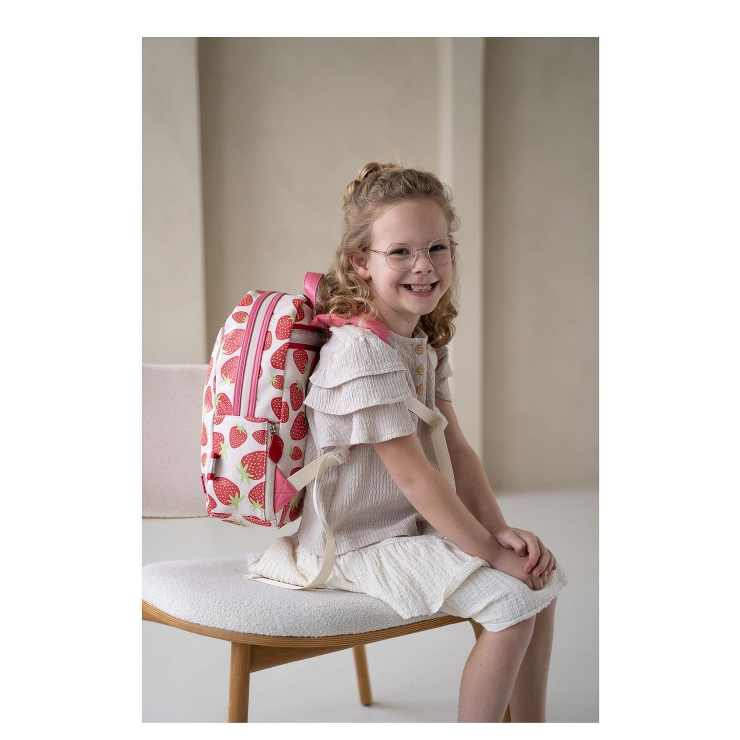 Zebra Trends Lily Kinderrugzak voor meisjes - met borstriem - aardbei