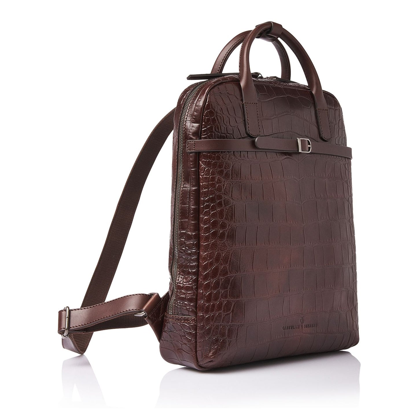 Castelijn & Beerens Croco Emma Laptop Rugzak - 15.6" laptopvak - met RFID bescherming - mocca