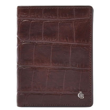 Castelijn & Beerens Croco Billfold - voor 9 pasjes - met RFID bescherming - mocca