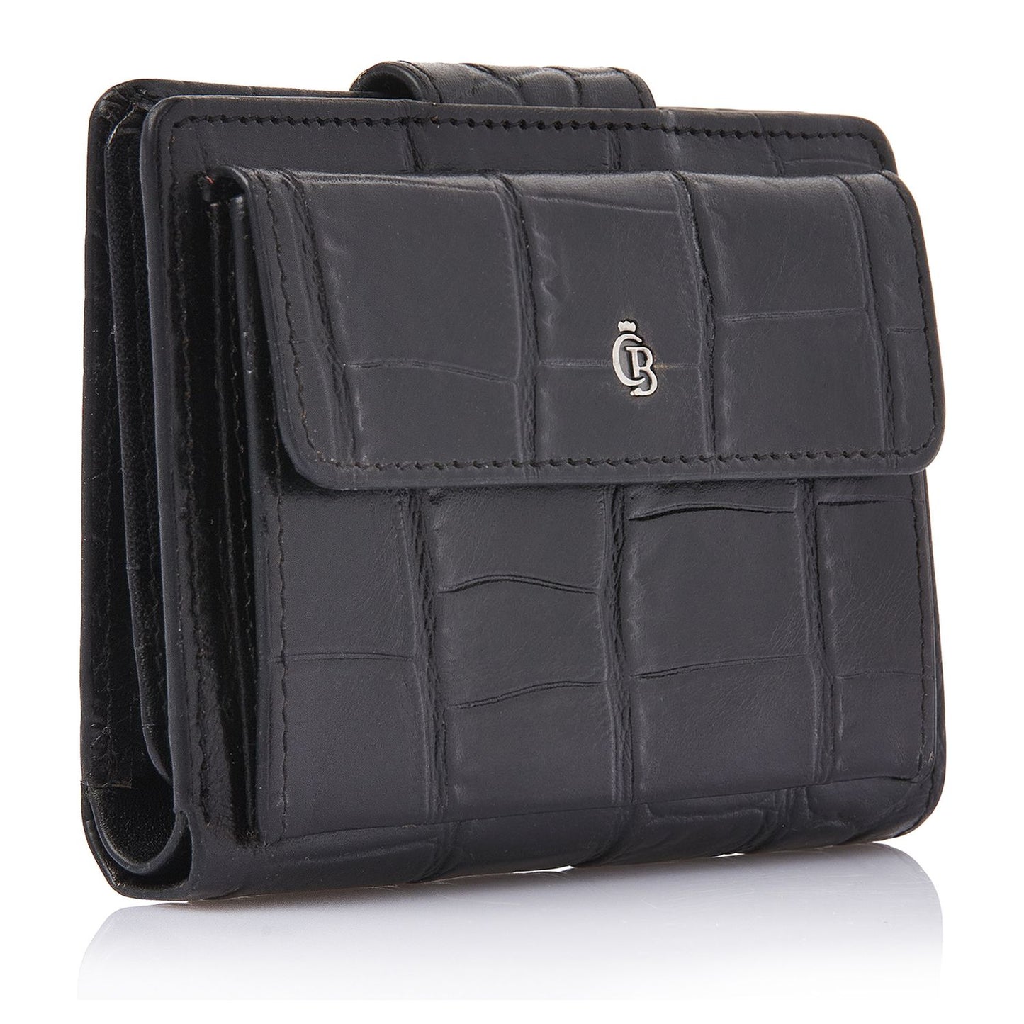 Castelijn & Beerens Croco Damesportemonnee - voor 6 pasjes - met RFID bescherming - zwart