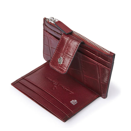 Castelijn & Beerens Croco Mini Portemonnee - voor 7 pasjes - met RFID bescherming - rood