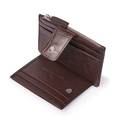 Castelijn & Beerens Croco Mini Portemonnee - voor 7 pasjes - met RFID bescherming - mocca