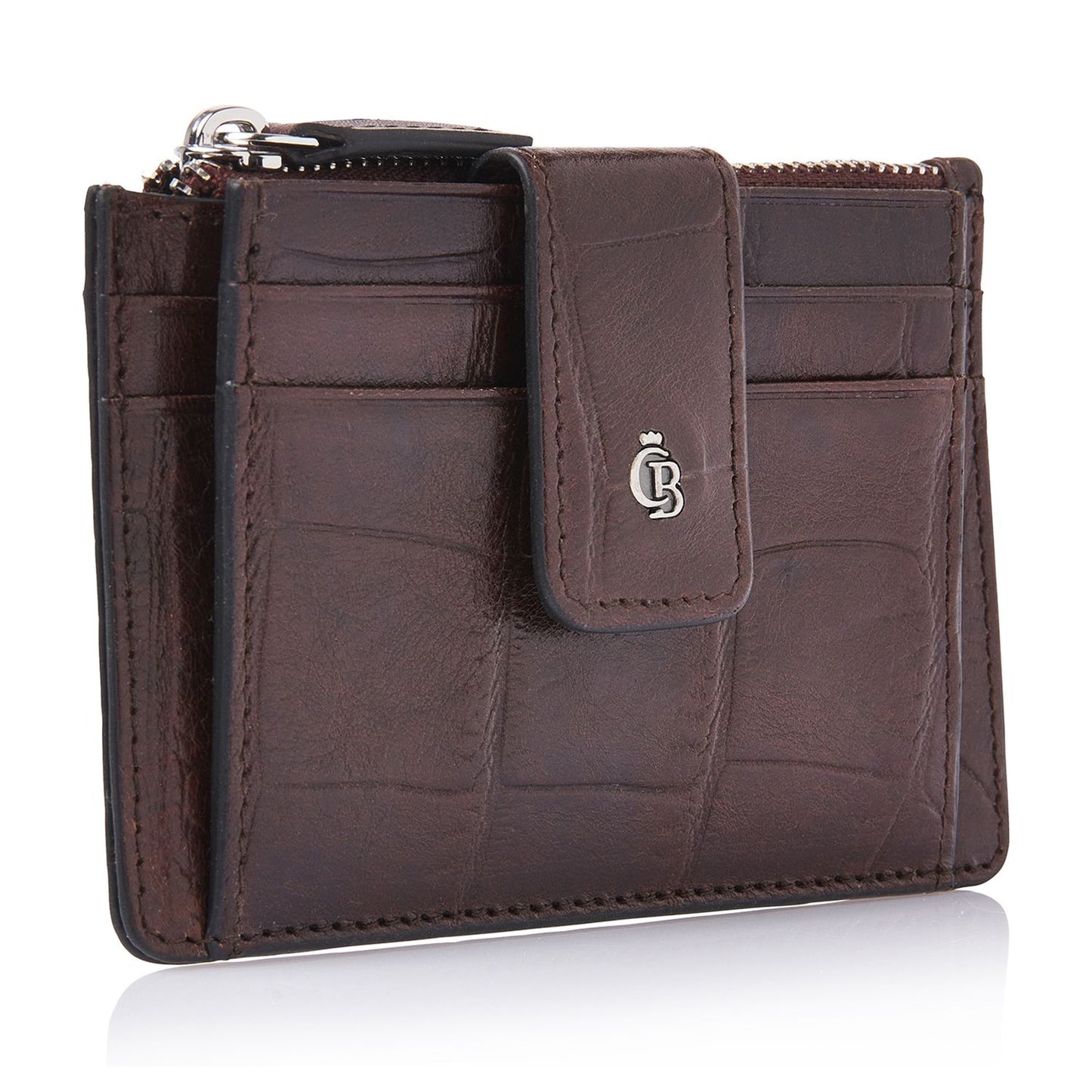 Castelijn & Beerens Croco Mini Portemonnee - voor 7 pasjes - met RFID bescherming - mocca