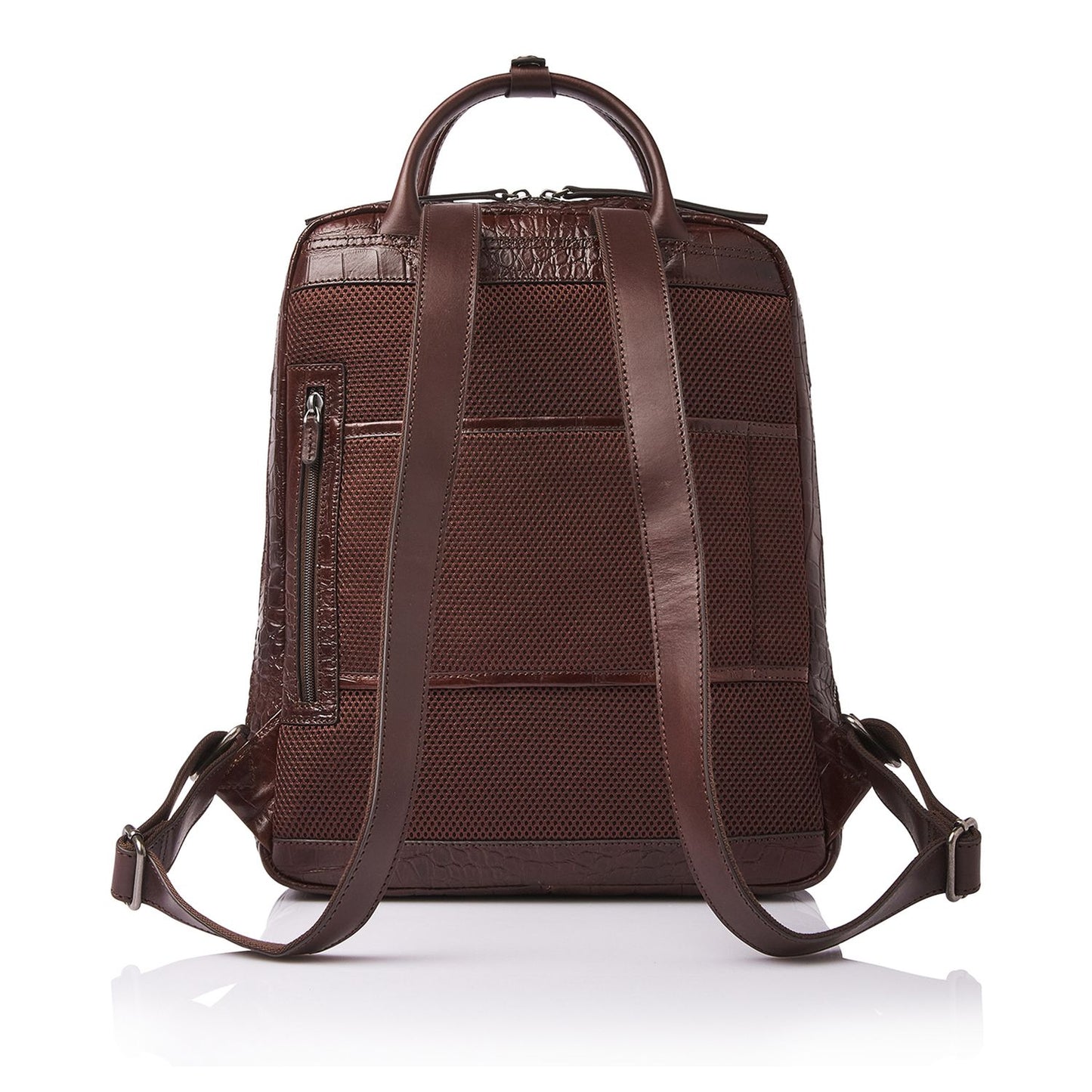 Castelijn & Beerens Croco Emma Laptop Rugzak - 15.6" laptopvak - met RFID bescherming - mocca