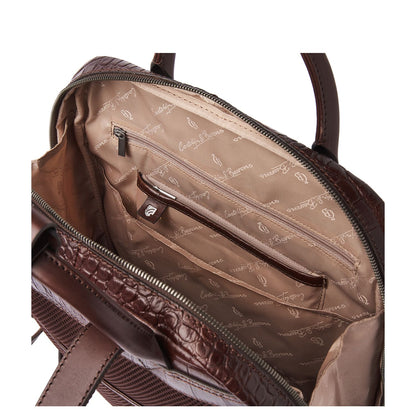 Castelijn & Beerens Croco Emma Laptop Rugzak - 15.6" laptopvak - met RFID bescherming - mocca