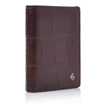 Castelijn & Beerens Croco Mini Wallet - voor 10 pasjes - met RFID bescherming - mocca