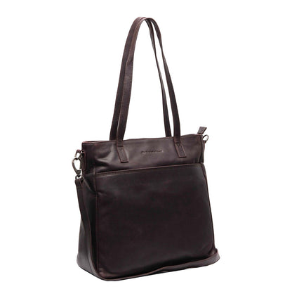 The Chesterfield Brand Mosel Shopper - met 14" laptopvak - met afneembare schouderriem - bruin