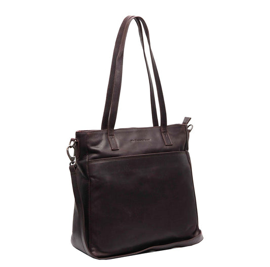 The Chesterfield Brand Mosel Shopper - met 14" laptopvak - met afneembare schouderriem - bruin