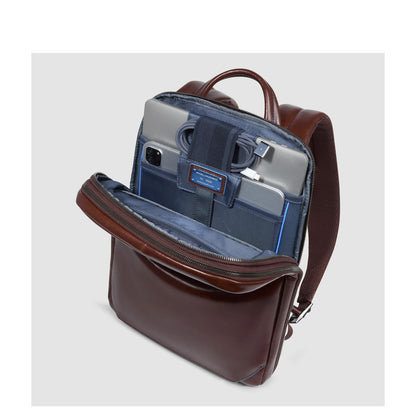 Piquadro Blue Square Laptop Backpack 14"  brown