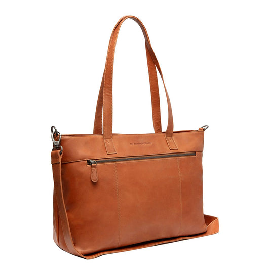 The Chesterfield Brand Osira Shopper - met 15" laptopvak - met afneembare schouderriem - cognac