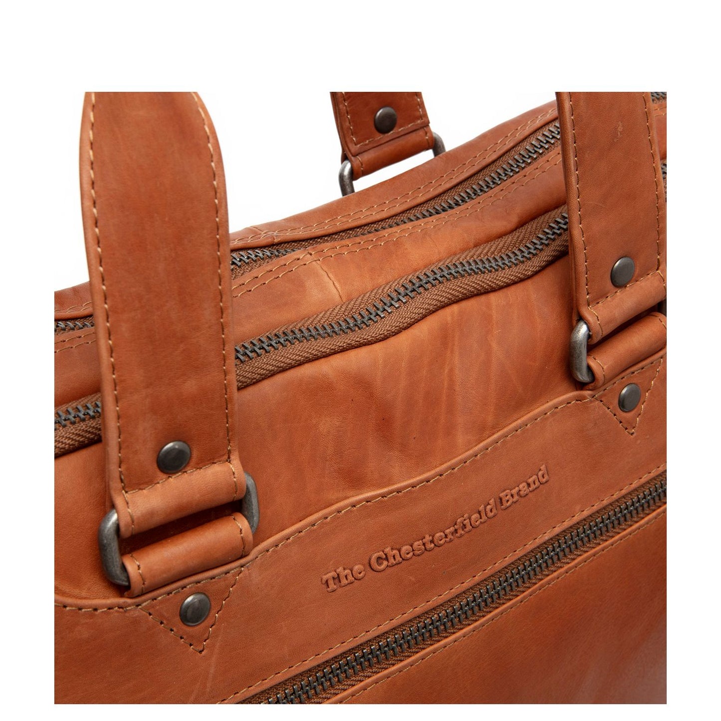 The Chesterfield Brand Montara Laptop Schoudertas - 15" laptopvak - cognac