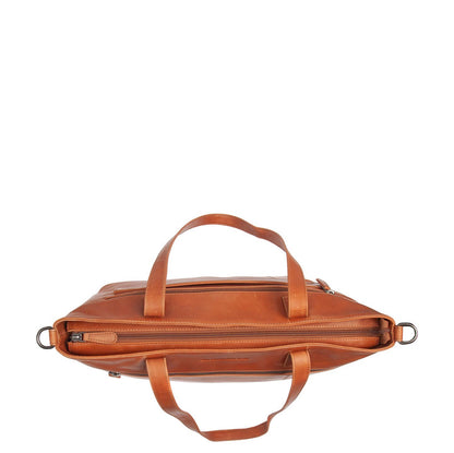 The Chesterfield Brand Osira Shopper - met 15" laptopvak - met afneembare schouderriem - cognac