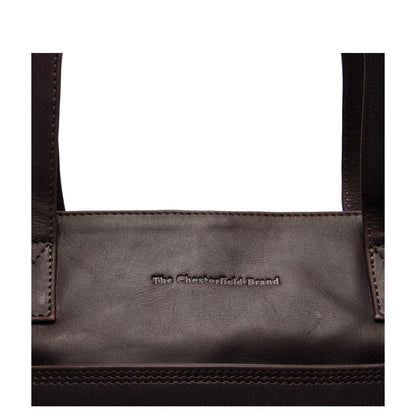 The Chesterfield Brand Mosel Shopper - met 14" laptopvak - met afneembare schouderriem - bruin