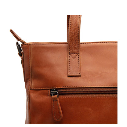 The Chesterfield Brand Mosel Shopper - met 14" laptopvak - met afneembare schouderriem - cognac