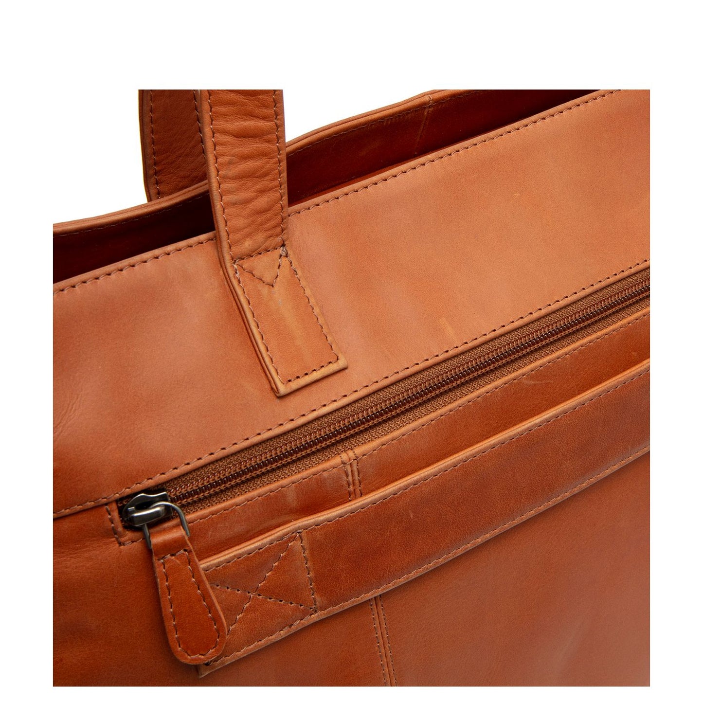 The Chesterfield Brand Osira Shopper - met 15" laptopvak - met afneembare schouderriem - cognac