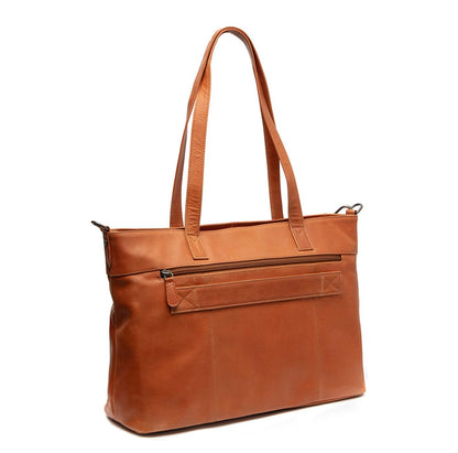 The Chesterfield Brand Osira Shopper - met 15" laptopvak - met afneembare schouderriem - cognac