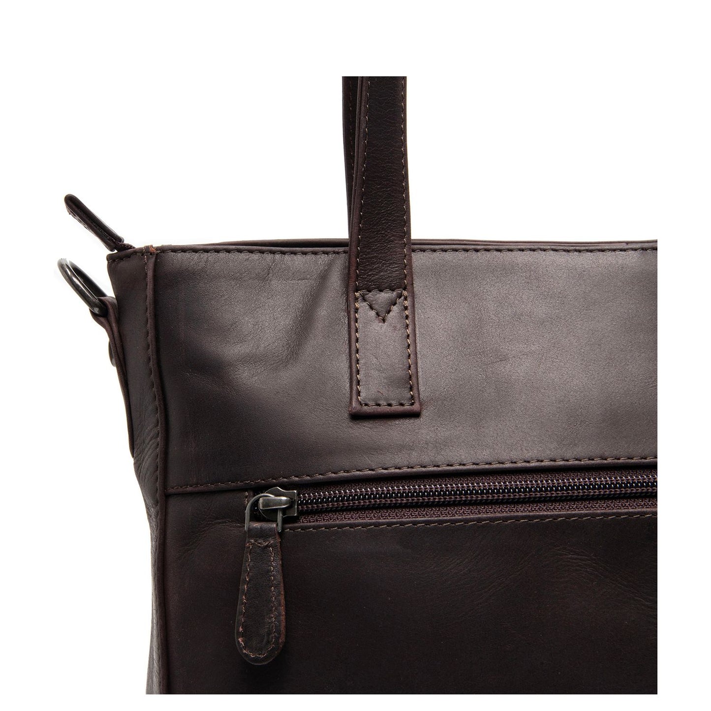 The Chesterfield Brand Mosel Shopper - met 14" laptopvak - met afneembare schouderriem - bruin